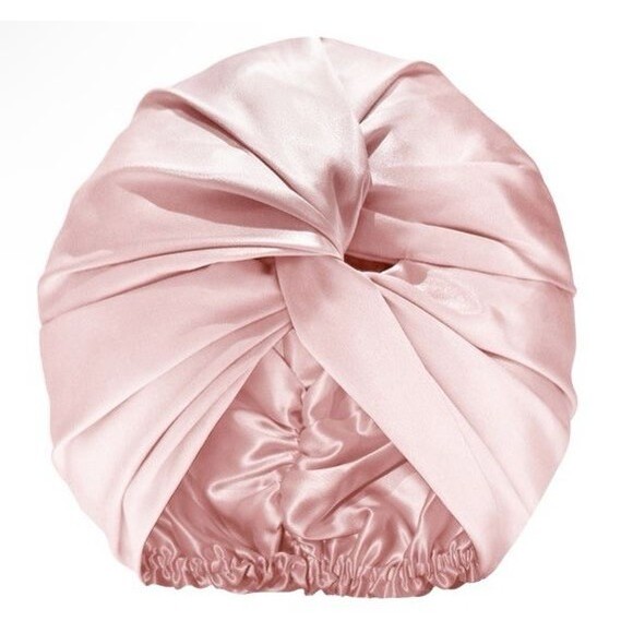 Slip Silk Turban in Pink One Size Double-Lined Pure Mulberry Silk New Sealed - Picture 3 of 10